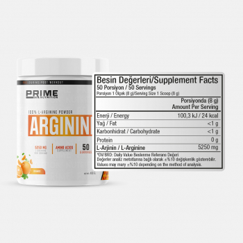 Prime Nutrition L-Arginine 400 gram Portakal