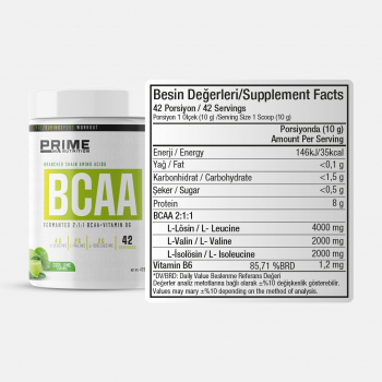 Prime Nutrition BCAA 2:1:1 420 gram Cool Lime