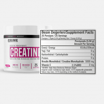 Prime Nutrition Creatine 126 gram Aromasız